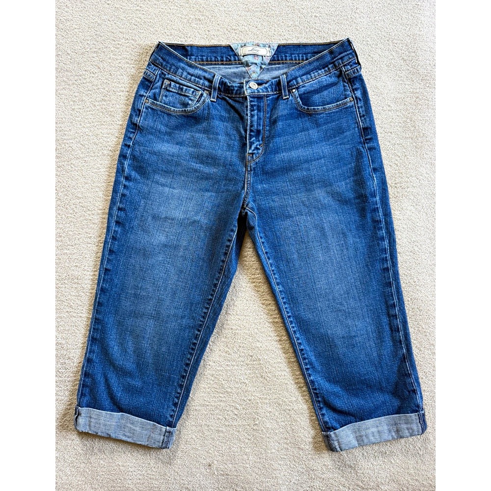 Levi's Women's Size 10 Cropped Capri Jeans Flap Pockets Cuffed Stretch Denim Y2K